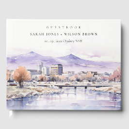 Boise, Idaho Watercolor Landscape Wedding Gästebuch