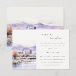 Boise Idaho Watercolor Landscape Wedding Reception Begleitkarte