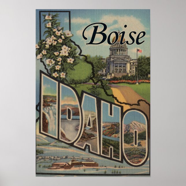 Boise, IdahoLarge Letter ScenesBoise, ID Poster (Vorne)