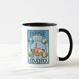 Boise, IdahoScenic Reise-Plakat Tasse