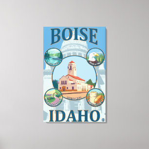 Boise, IdahoScenic Travel Poster Leinwanddruck