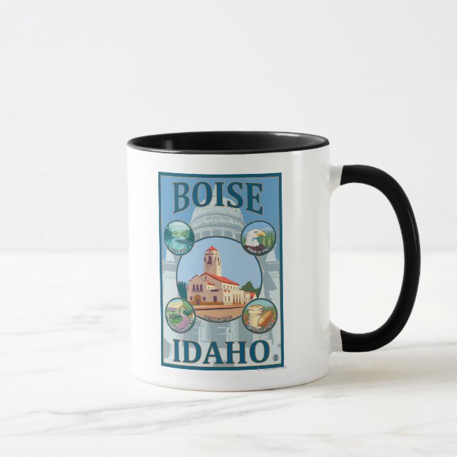 Boise, IdahoScenic Travel Poster Tasse (Rechts)