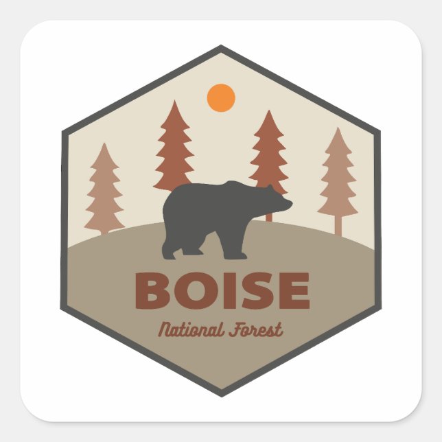 Boise National Forest Idaho Bear Quadratischer Aufkleber (Vorderseite)