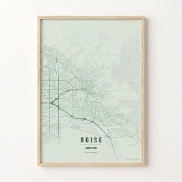Boise Sage Map Druck Poster Wandkunst Geschenk