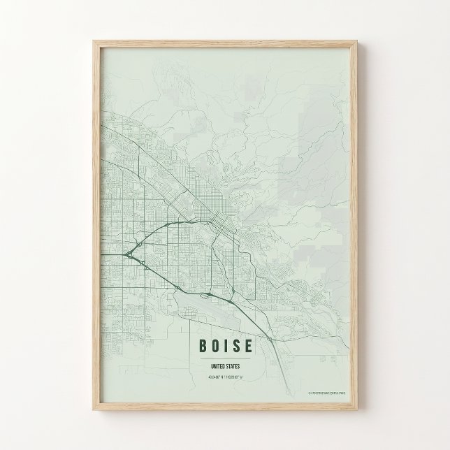 Boise Sage Map Druck Poster Wandkunst Geschenk (Von Creator hochgeladen)