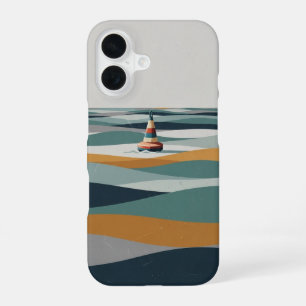 Boje auf geometrischen Wellen iPhone 16 Hülle