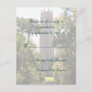 Bok Tower Wedding RSVP Personalisiert Karte