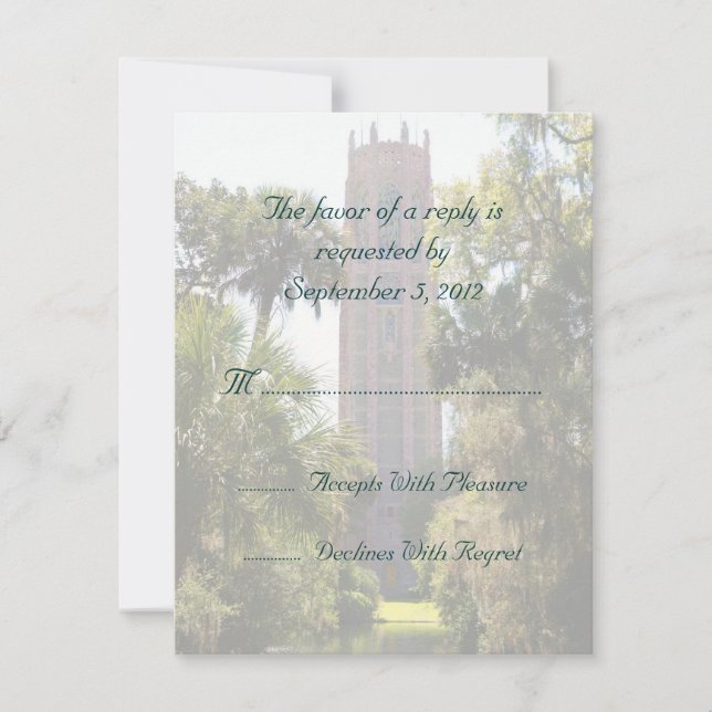 Bok Tower Wedding RSVP Personalisiert Karte (Vorderseite)