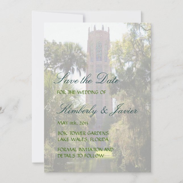 Bok Tower Wedding Save The Date (Vorderseite)
