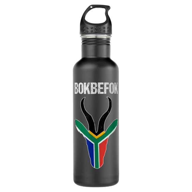 Bokbefok South African Rugby Bokke South Africa Fl Edelstahlflasche (Vorderseite)