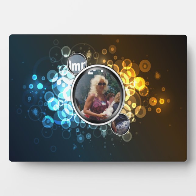 Bokeh 3 Gerahmte Abstrakte Kunstschätze Fotoplatte (Vorderseite)