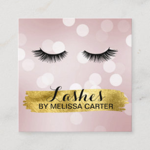 Bokeh Beauty Salon Makeup Artist Lash Extensions Quadratische Visitenkarte