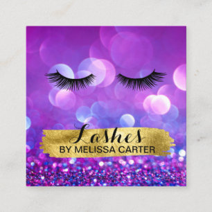 Bokeh Beauty Salon Makeup Artist Lash Extensions Quadratische Visitenkarte