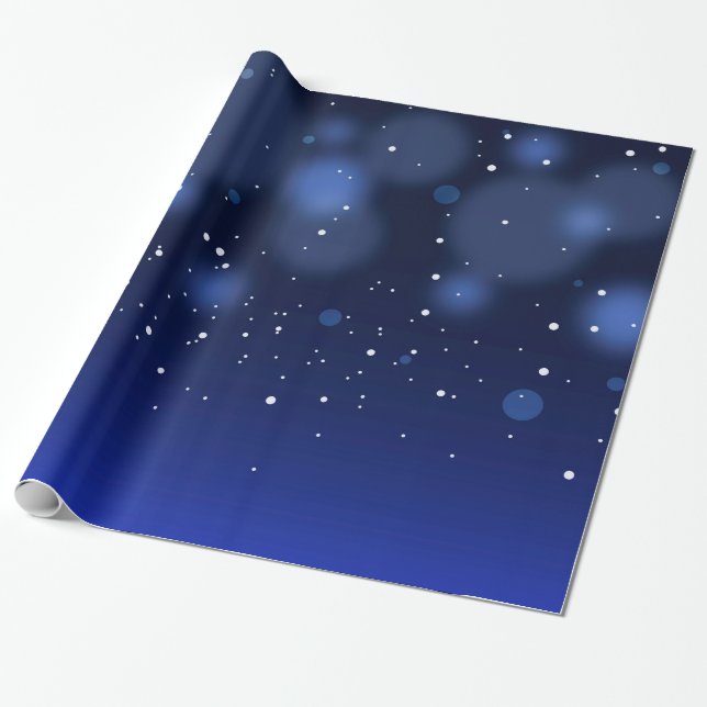 Bokeh blauer abstrakter Starry Himmel Geschenkpapier (Ungerollt)