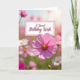Bokeh-Blüten-Geburtstagskarte Karte