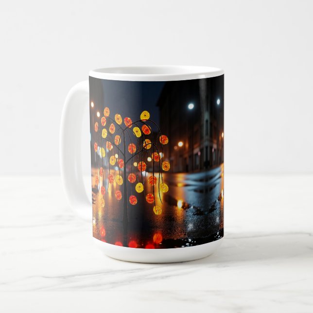 Bokeh der Mitternachtsstadt Kaffeetasse (Vorderseite Links)