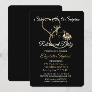 Bokeh Doctor Stethoscope Surprise Retirement Party Einladung