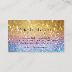 Bokeh Elegante Events Business Card Glitzer Visitenkarte