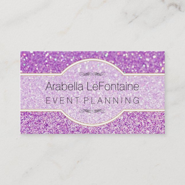 Bokeh eleganter Ereignis-Geschäfts-Karten-Glitzer Visitenkarte (Vorderseite)