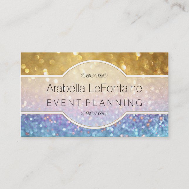 Bokeh eleganter Ereignis-Geschäfts-Karten-Glitzer Visitenkarte (Vorderseite)