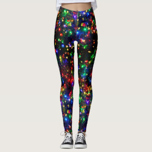 Bokeh farbenfrohe Lichter Festlicher Spaß Weihnach Leggings