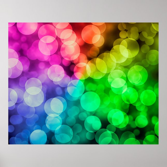 Bokeh farbiger Regenbogen-Hintergrund Poster (Vorne)