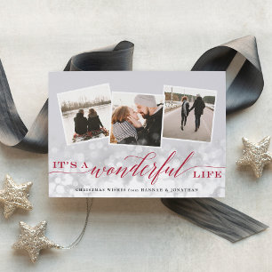 Bokeh Flare Holiday Foto Collage Card Feiertagskarte