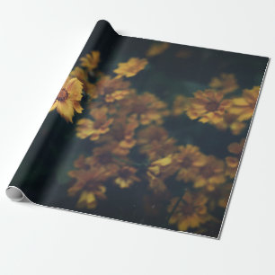 BOKEH FOTOGRAFIE DER GELBEN BLUMEN GESCHENKPAPIER