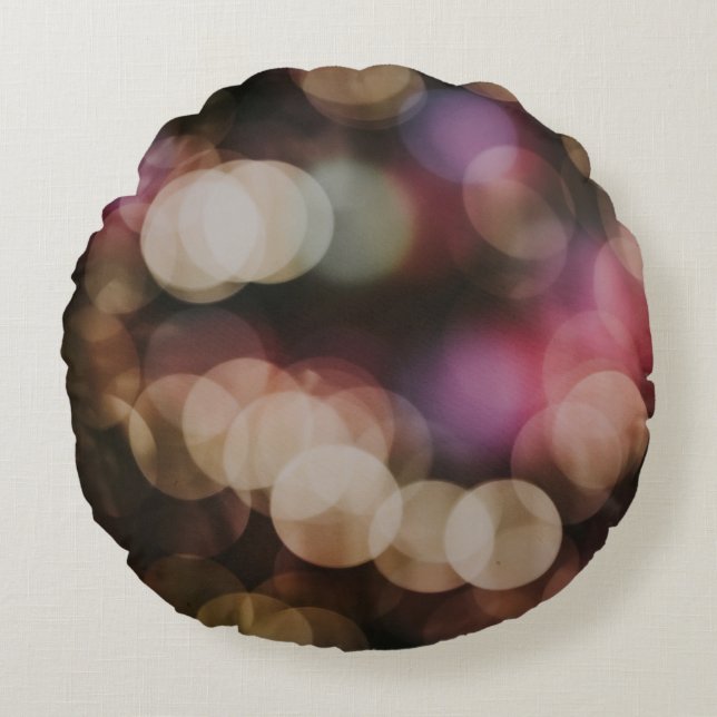 Bokeh-Fotografie Rundes Kissen (Vorderseite)