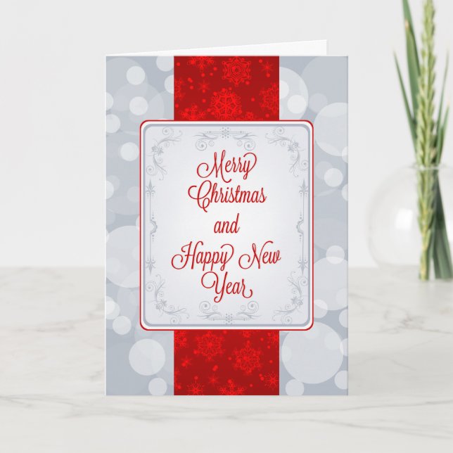 Bokeh Frohe Weihnachtskarte Feiertagskarte (Vorderseite)