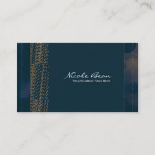 Bokeh Glam Blau & Gold Chic Visitenkarten Visitenkarte