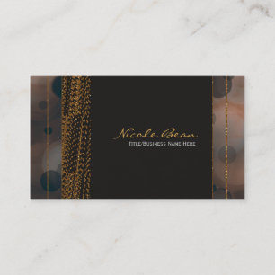 Bokeh Glam Braun Beige & Gold Chic Visitenkarten Visitenkarte