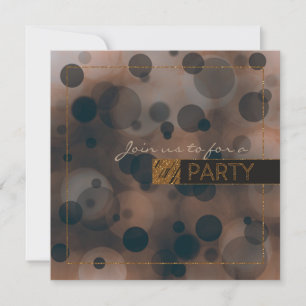 Bokeh Glam Braun Beige & Gold PARTY Einladungen