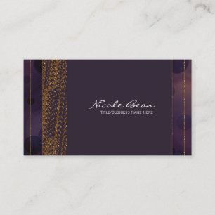 Bokeh Glam Lila und Gold Chic Visitenkarten Visitenkarte