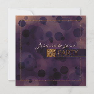Bokeh Glam Lila und Gold PARTY-Einladungen Einladung
