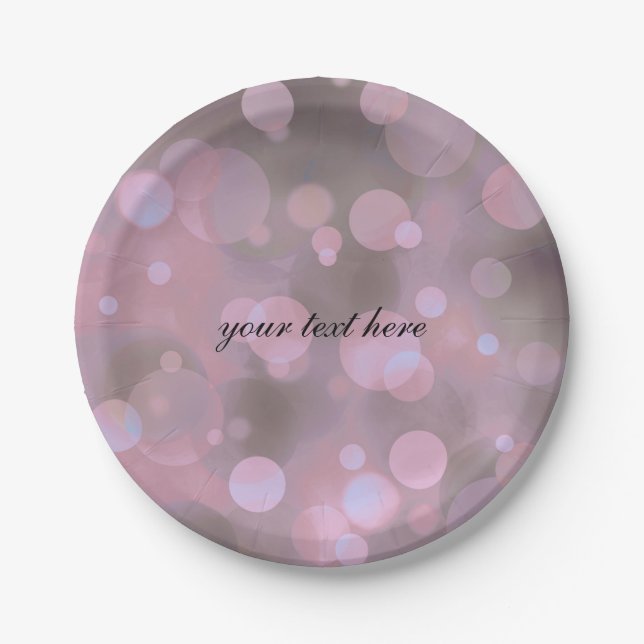 Bokeh Glam Pink Gray & Gold Party Teller (Vorderseite)