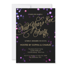 Bokeh Glam Silvester-Party Einladung
