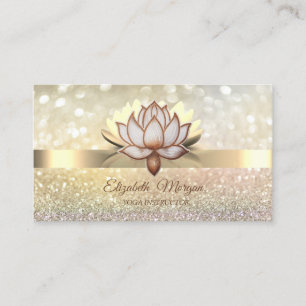 Bokeh Gold, Braune Lotusblume Yoga-Lehrerin Visitenkarte