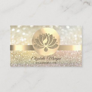 Bokeh Gold, Lotus Blume Yoga Instructor Visitenkarte