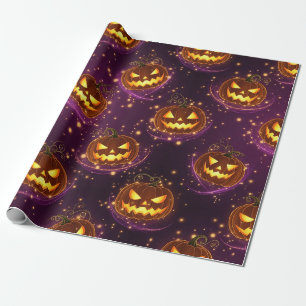 Bokeh Halloween   Leuchtender Jack-O’ Lantern (2) Geschenkpapier