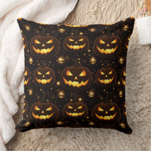 Bokeh Halloween   Leuchtender Jack-O’ Lantern (3) Kissen
