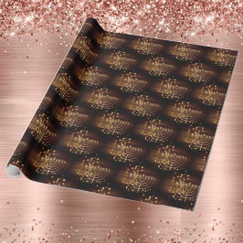 🕎 Bokeh Hanukka Menorah Geschenkpapier