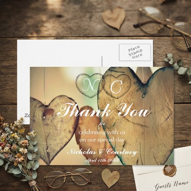 Bokeh Hearts Dankeschön Card Postkarte (Von Creator hochgeladen)