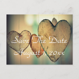 Bokeh Hearts Save the Date Ankündigungspostkarte