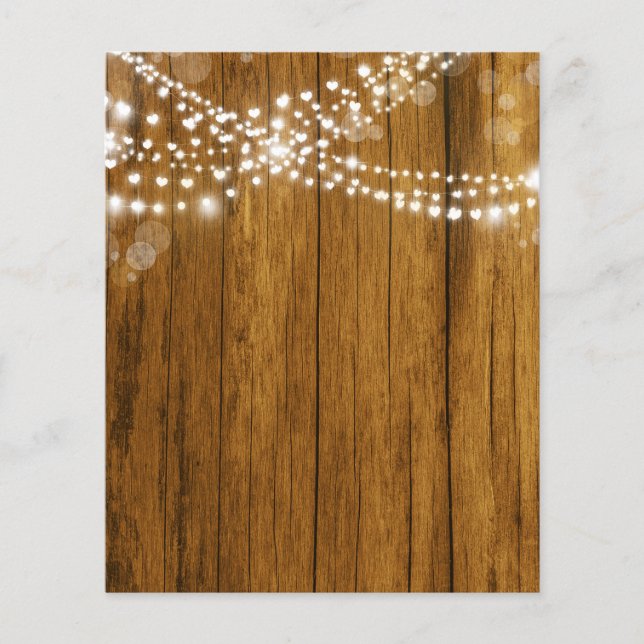 Bokeh Herz Lights & Wood Grain Scrapbook Paper (Vorderseite)