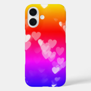 Bokeh hört auf Neon Gradient Rainbow iPhone 16 Hülle