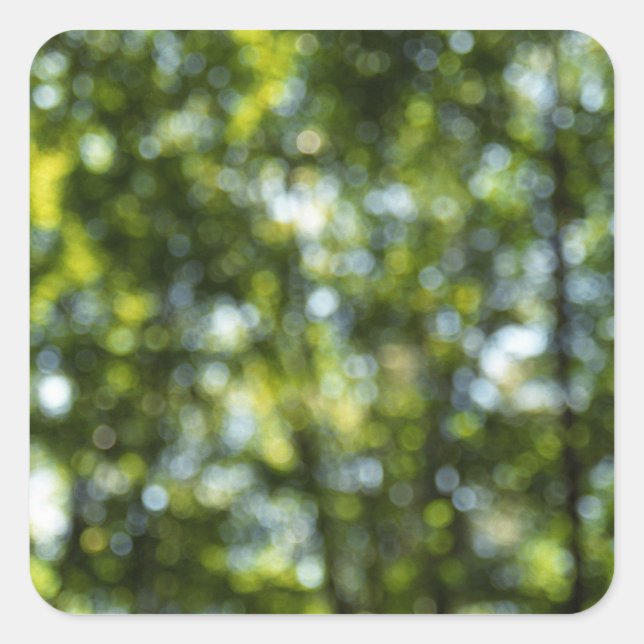 Bokeh im Frühjahr Quadratischer Aufkleber (Vorderseite)