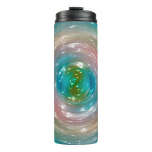 Bokeh-Licht, schimmernde Unschärfe-Punktlichter au Thermosbecher
