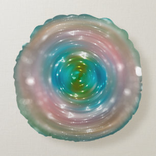 Bokeh-Licht, schimmerndes, verschwommenes Fleckenl Rundes Kissen