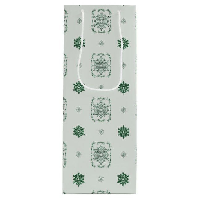 Bokeh Navidad Dekorative Schneeflocken Geschenktüte Für Weinflaschen (Vorderseite)